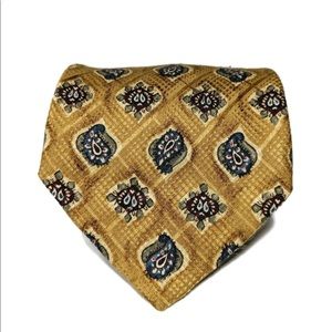 BROOKS BROTHERS Makers Men's Necktie Gold Paisley